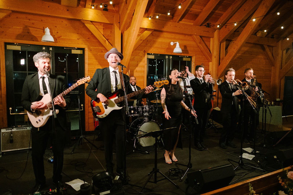 Live band plays for wedding reception at The Lake House on Canandaigua.